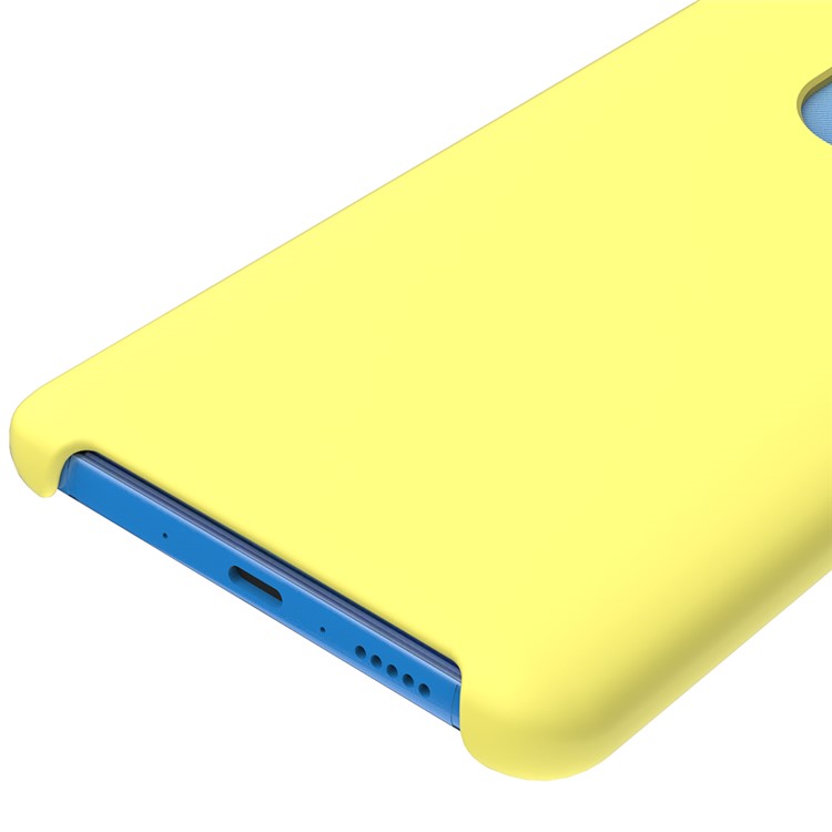Liquid Silicone Phone Cover for Huawei Mate 20 X - Yellow-4