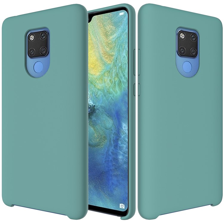 Liquid Silicone Mobile Phone Case for Huawei Mate 20 X - Cyan-2