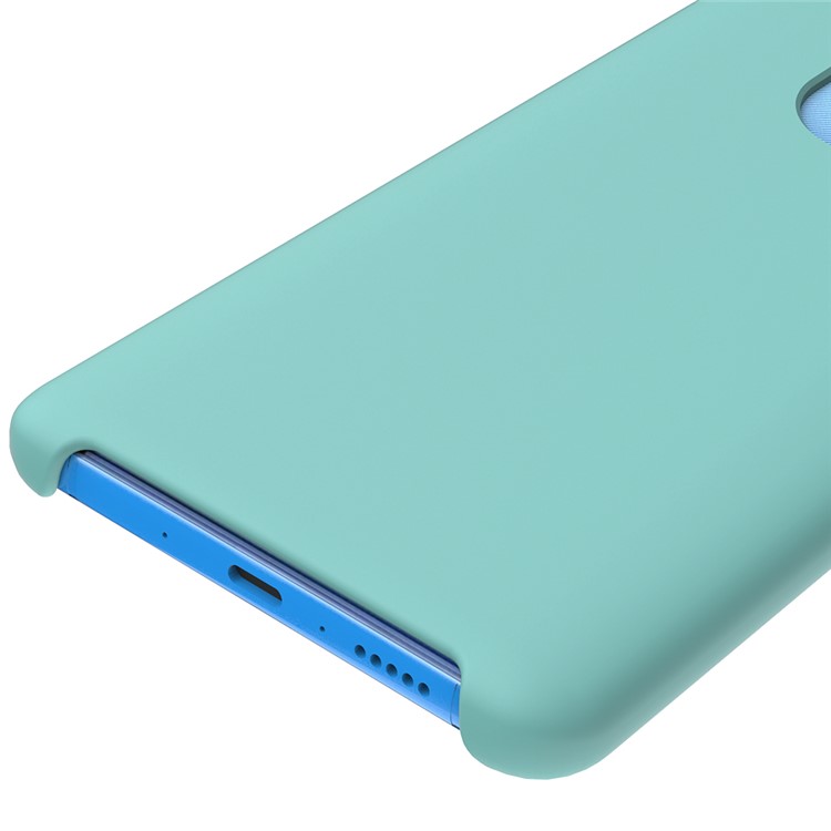 Liquid Silicone Mobile Phone Case for Huawei Mate 20 X - Cyan-4