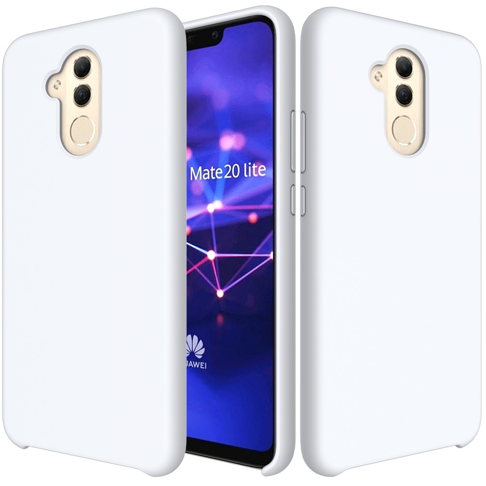 Liquid Silicone Protector Cover for Huawei Mate 20 Lite - White-2