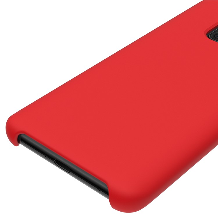 Pour Huawei Mate 20 Pro Liquide Silicone Mobile Boot Shell Avec Doublure De Microfibre Douce Protection Anti-rayures - Rouge