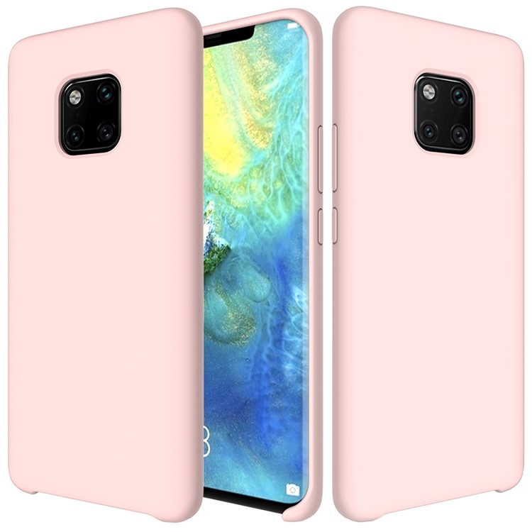 Liquid Silicone Phone Casing Shell for Huawei Mate 20 Pro - Pink-2