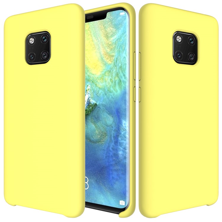 Liquid Silicone Mobile Shell for Huawei Mate 20 Pro - Yellow-2
