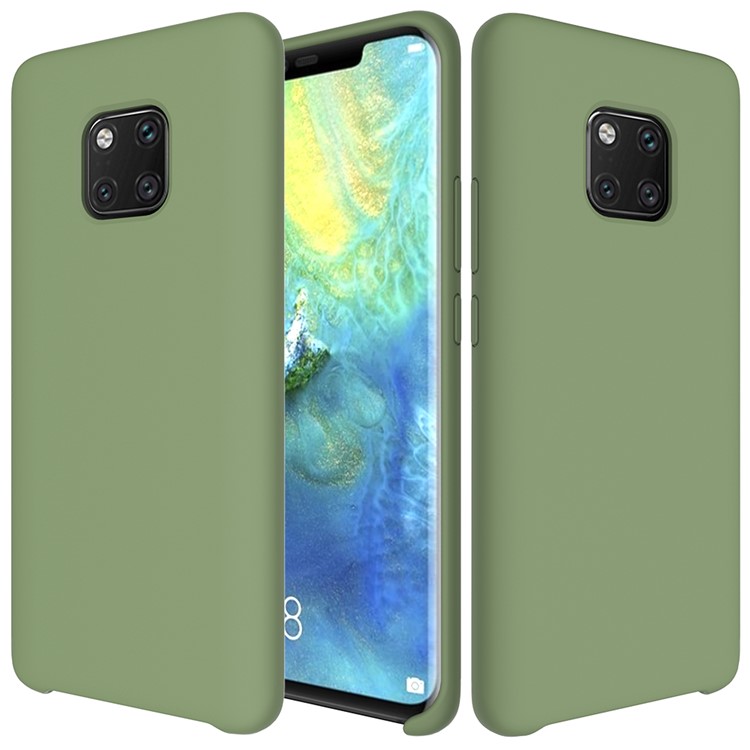 Para Huawei Mate 20 Pro Liquid Silicone Caso Mobile Shell Com Microfiber Macio Forro Anti-Scratch Protection - Verde-2