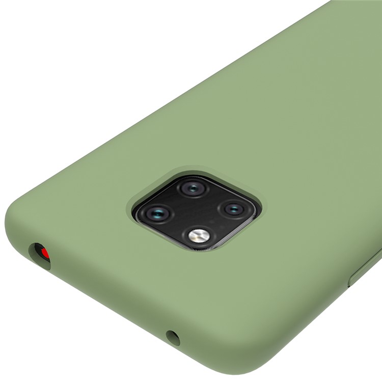 Для Huawei Mate 20 Pro Liquid Silicone Mobile Case Shell С Мягкой Микрофиброй Подкладкой Анти-царапин. - Зеленый-3