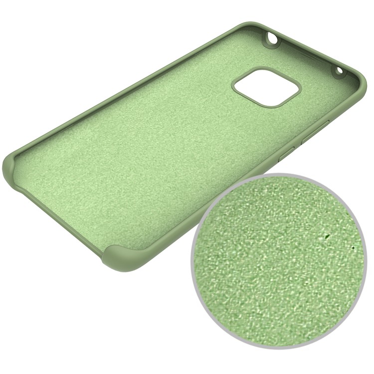 Para Huawei Mate 20 Pro Liquid Silicone Caso Mobile Shell Com Microfiber Macio Forro Anti-Scratch Protection - Verde-5