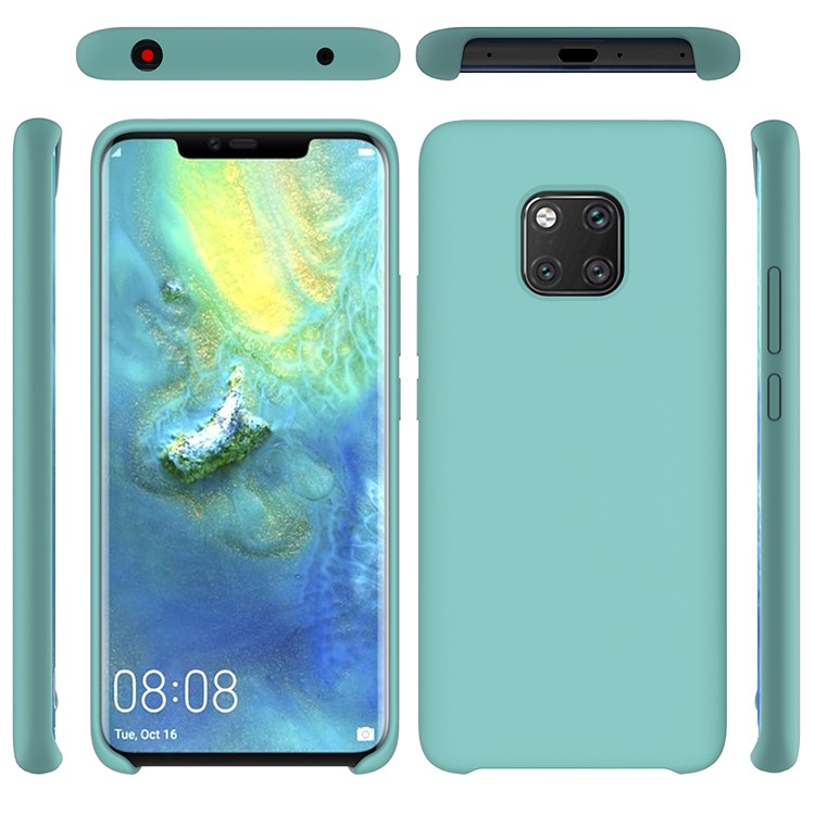 Liquid Silicone Cellphone Case for Huawei Mate 20 Pro - Cyan-1