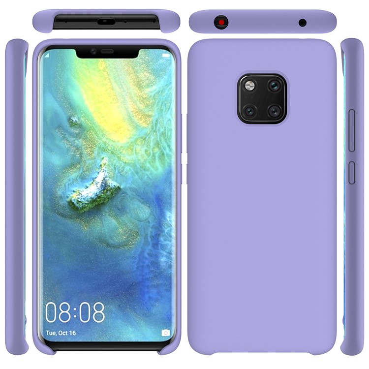 Liquid Silicone Mobile Accessory Shell for Huawei Mate 20 Pro - Purple-1