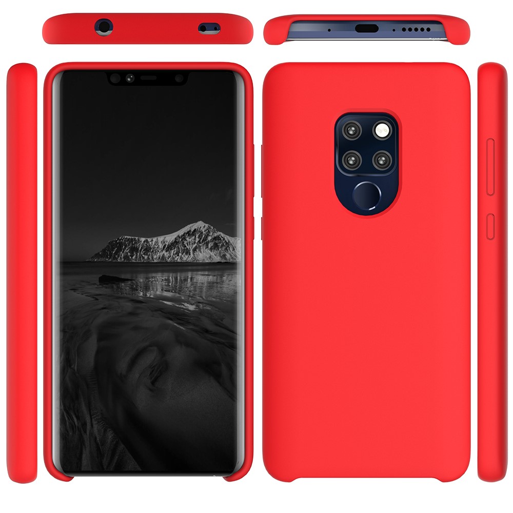 Liquid Silicone Mobile Casing for Huawei Mate 20 - Red-1