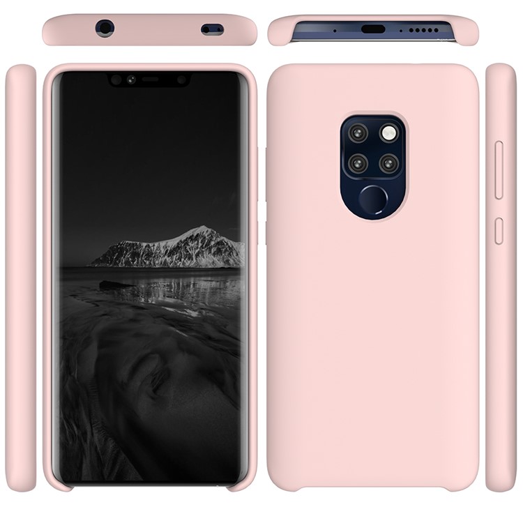 Concha de Telefone de Silicone Líquido Para Huawei Mate 20 - Rosa