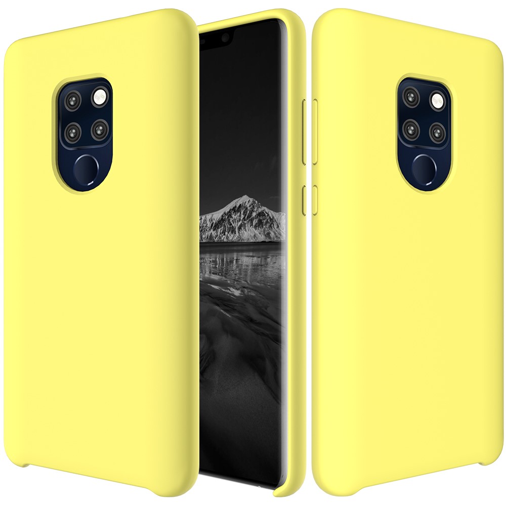 Liquid Silicone Accessory Back Shell for Huawei Mate 20 - Yellow-1
