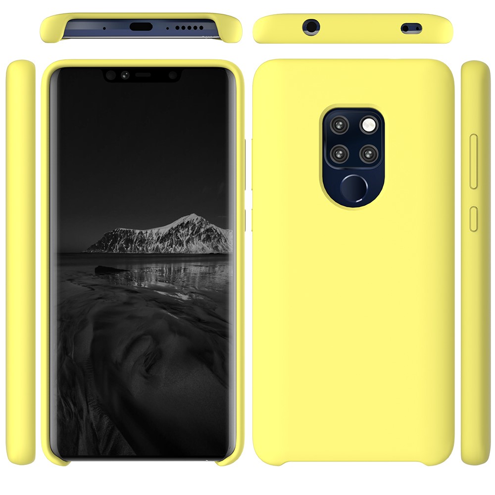 Liquid Silicone Accessory Back Shell for Huawei Mate 20 - Yellow-2
