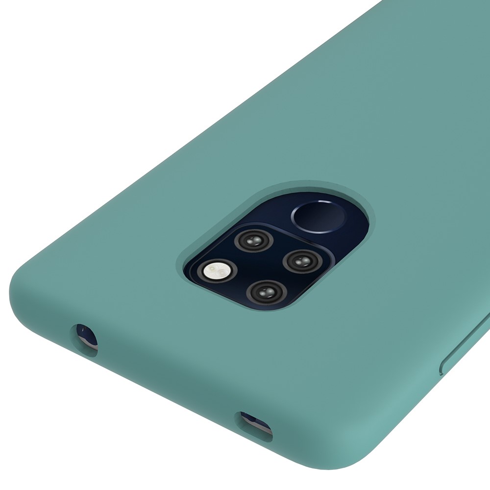Liquid Silicone Phone Back Cover for Huawei Mate 20 - Cyan-3
