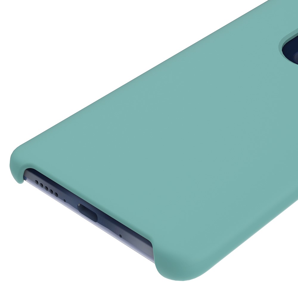 Liquid Silicone Phone Back Cover for Huawei Mate 20 - Cyan-4