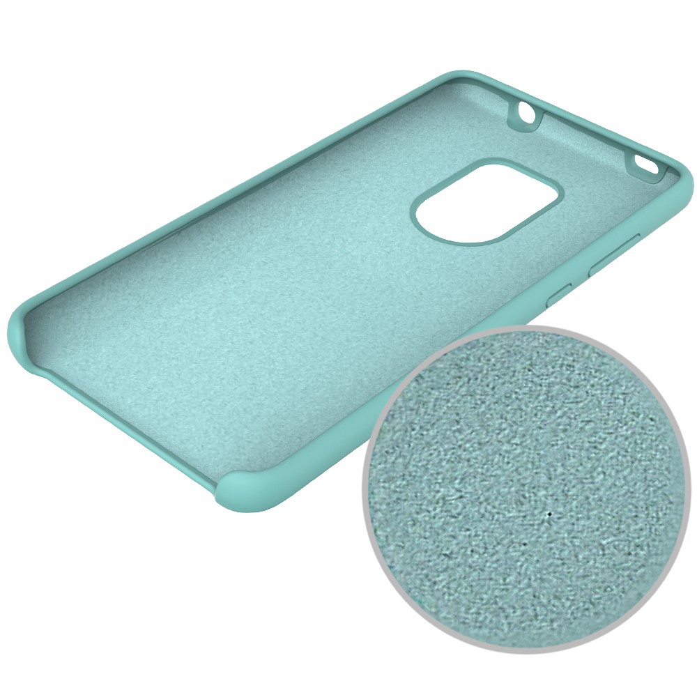 Liquid Silicone Phone Back Cover for Huawei Mate 20 - Cyan-5