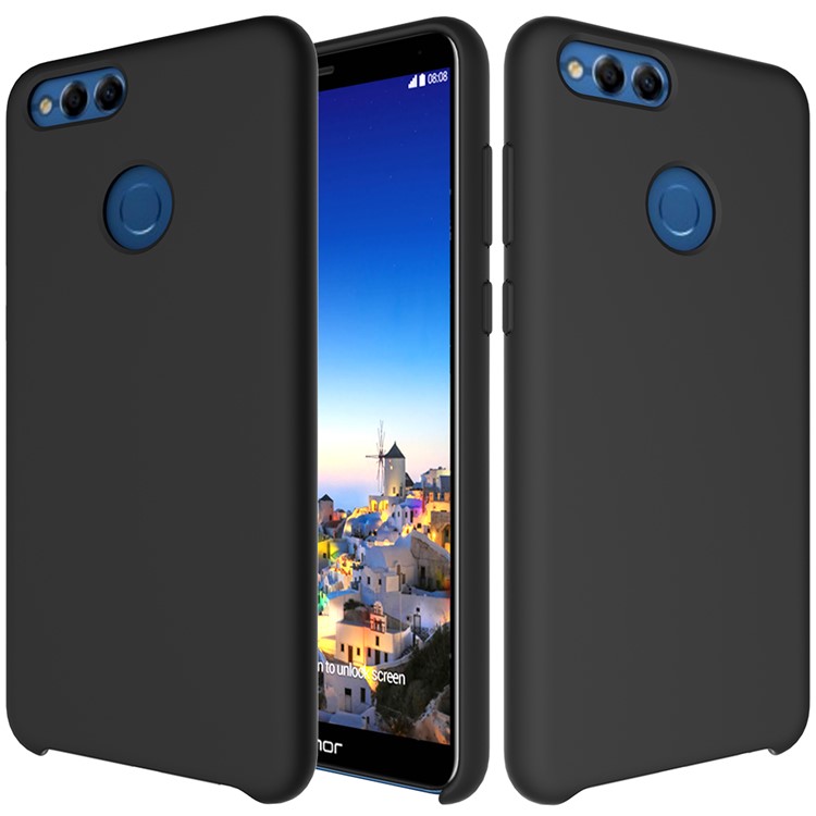 Liquid Silicone Protector Case for Huawei Honor 7X - Black-2