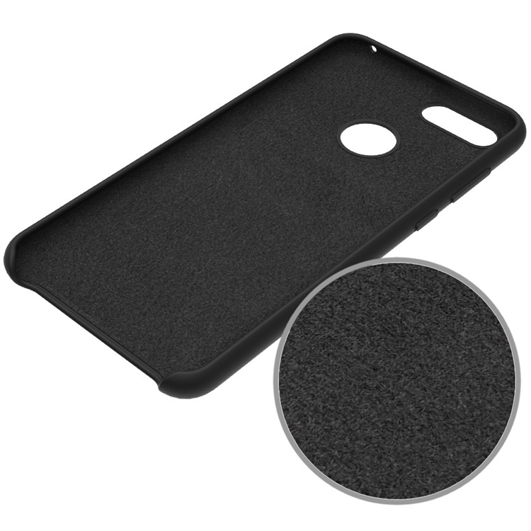 Liquid Silicone Protector Case for Huawei Honor 7X - Black-5