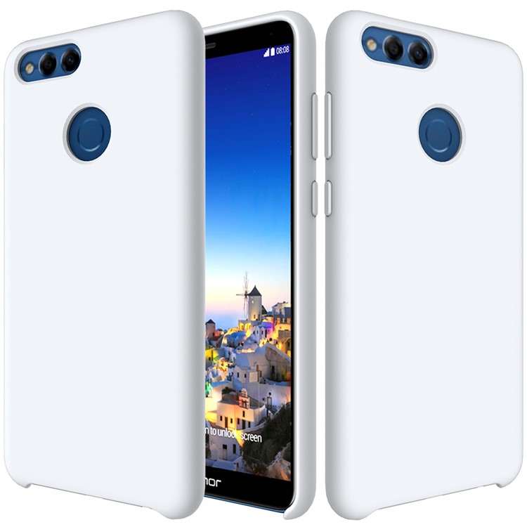 Liquid Silicone Protector Cover for Huawei Honor 7X - White-2