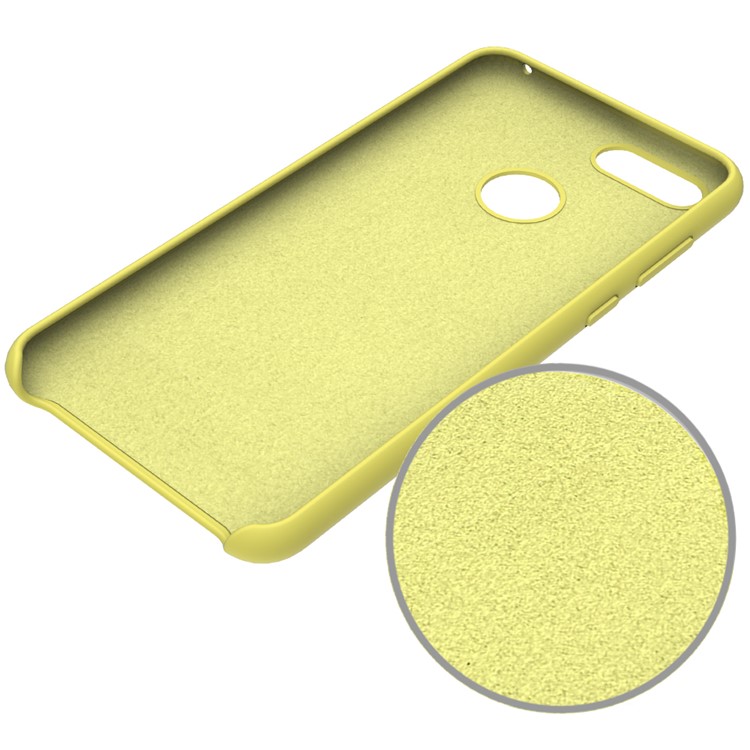 Liquid Silicone Protector Cellphone Case for Huawei Honor 7X - Yellow-5
