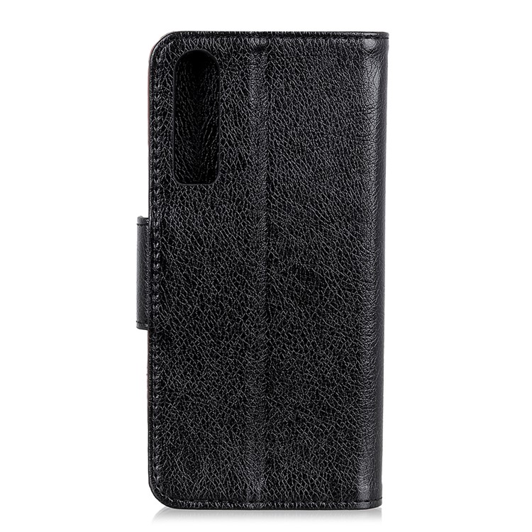 Nappa Texture Split Leather Magnetic Flip Phone Casing for Huawei P30 - Black-3
