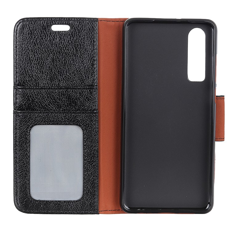 Nappa Texture Split Leather Magnetic Flip Phone Casing for Huawei P30 - Black-4