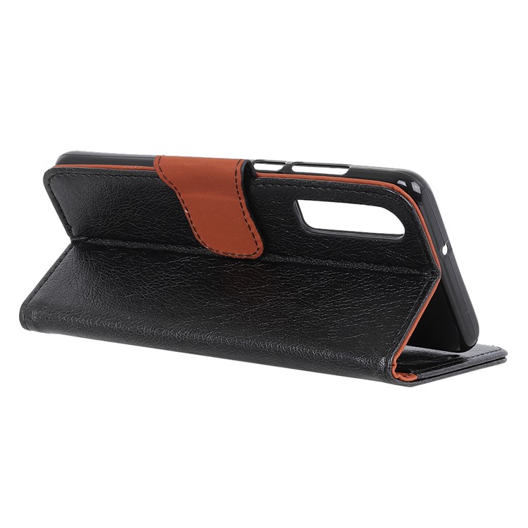 Nappa Texture Split Leather Magnetic Flip Phone Casing for Huawei P30 - Black-6