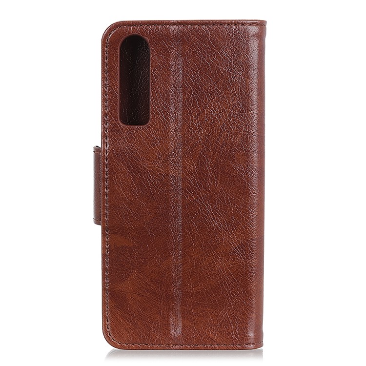 Nappa Texture Split Leather Mobile Case Cover with Card Holder for Huawei P30 - Brown-3