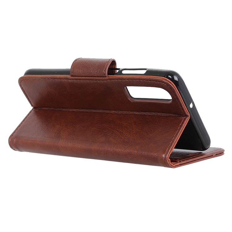 Nappa Texture Split Leather Mobile Case Cover with Card Holder for Huawei P30 - Brown-6