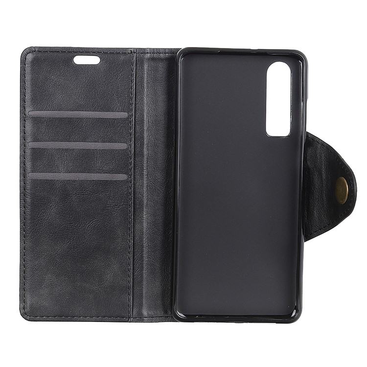 PU Leather Wallet Stand Mobile Phone Case for Huawei P30 - Black-5