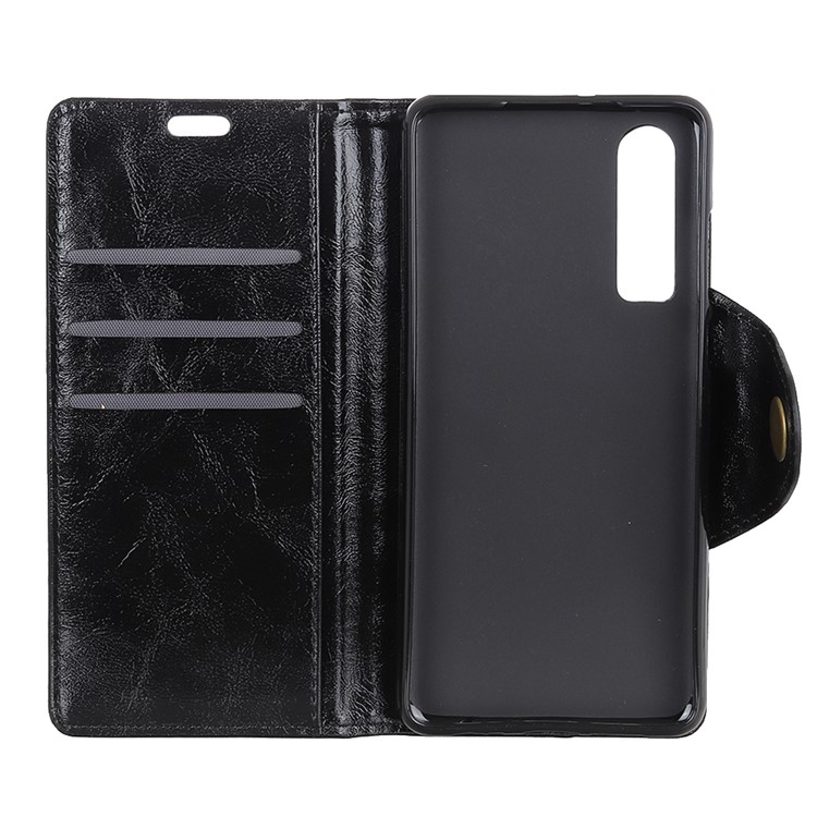 PU Leather Wallet Stand Case Cover for Huawei P30 - Black-5