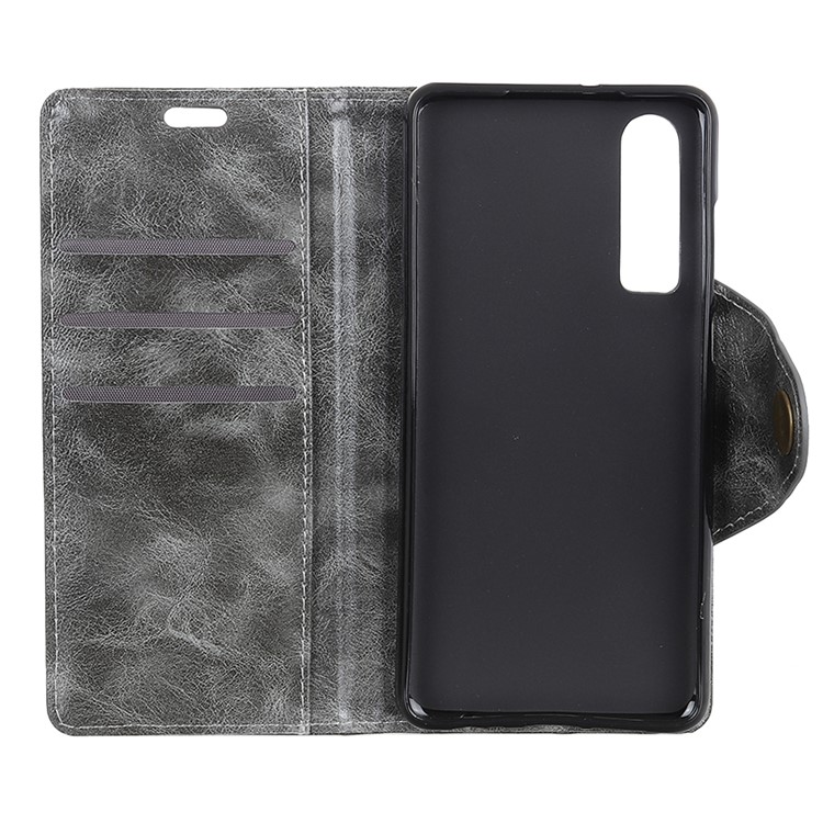 PU Leather Card Holder Case Shell for Huawei P30 - Grey-5