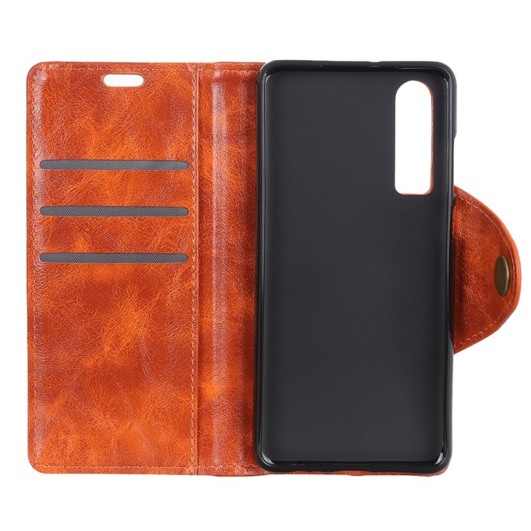 PU Leather Protective Cell Phone Case with Stand for Huawei P30 - Orange-4