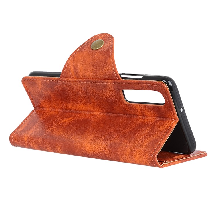 PU Leather Protective Cell Phone Case with Stand for Huawei P30 - Orange-6