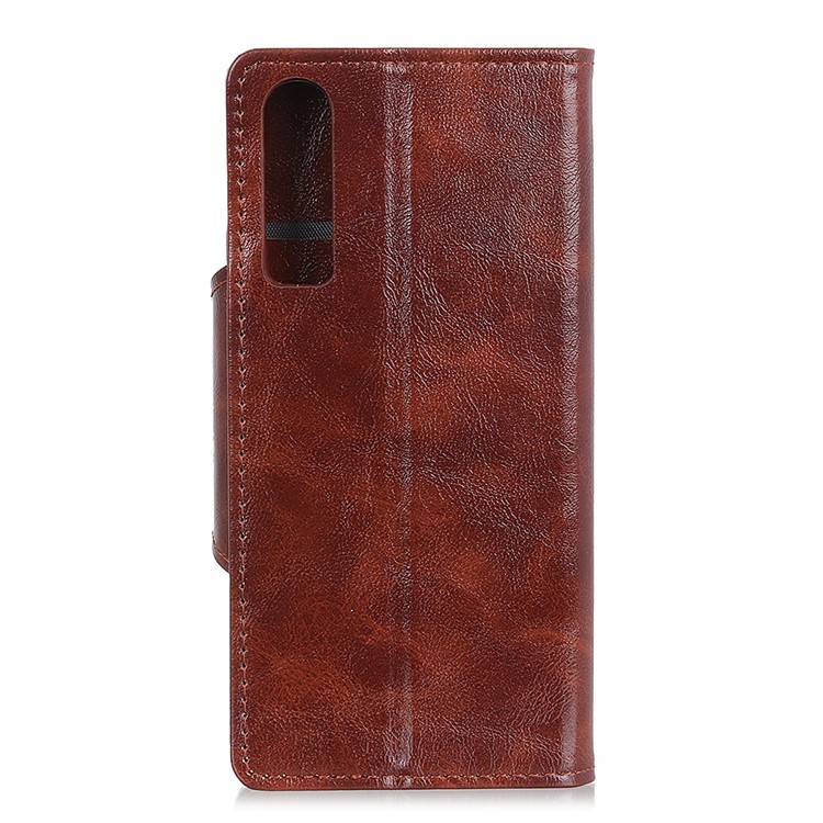 Card Holder Leather Flip Stand Shell Case for Huawei P30 - Brown-3