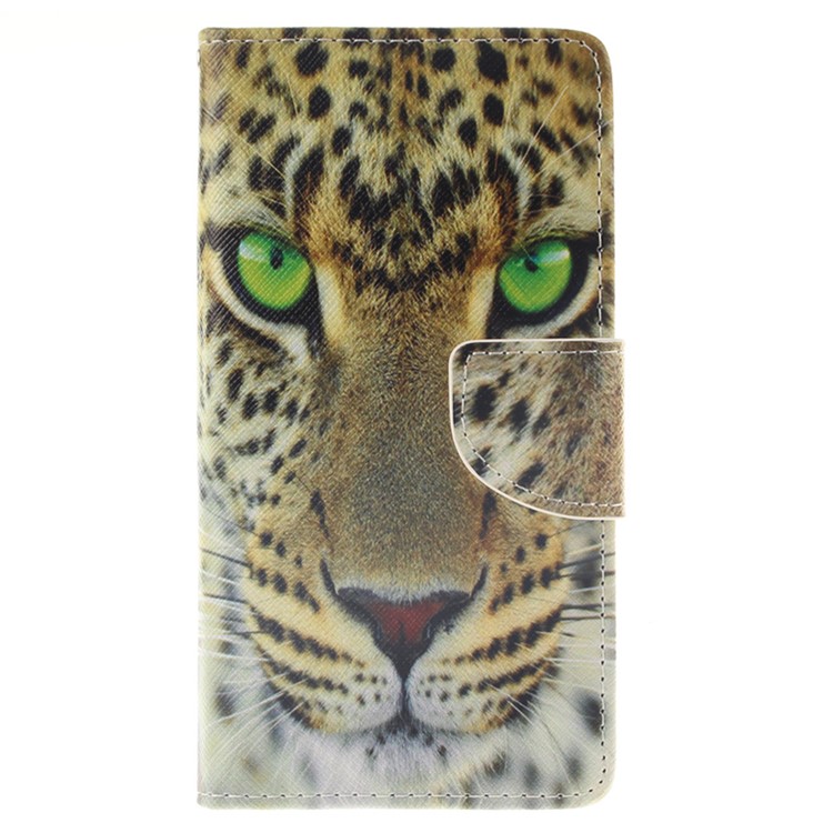 Wallet Leather Cover Case for Huawei Ascend P8 Lite - Tiger Pattern-1