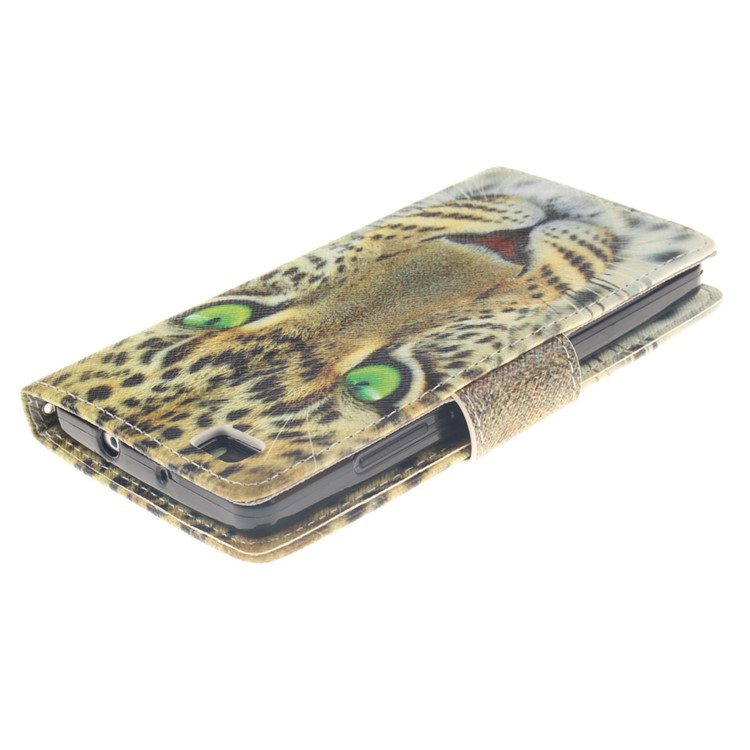 Wallet Leather Cover Case for Huawei Ascend P8 Lite - Tiger Pattern-4