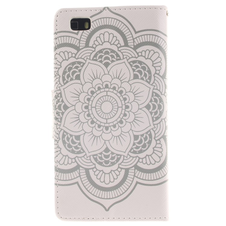 Wallet Leather Case Cover for Huawei Ascend P8 Lite - Flowers Pattern-2