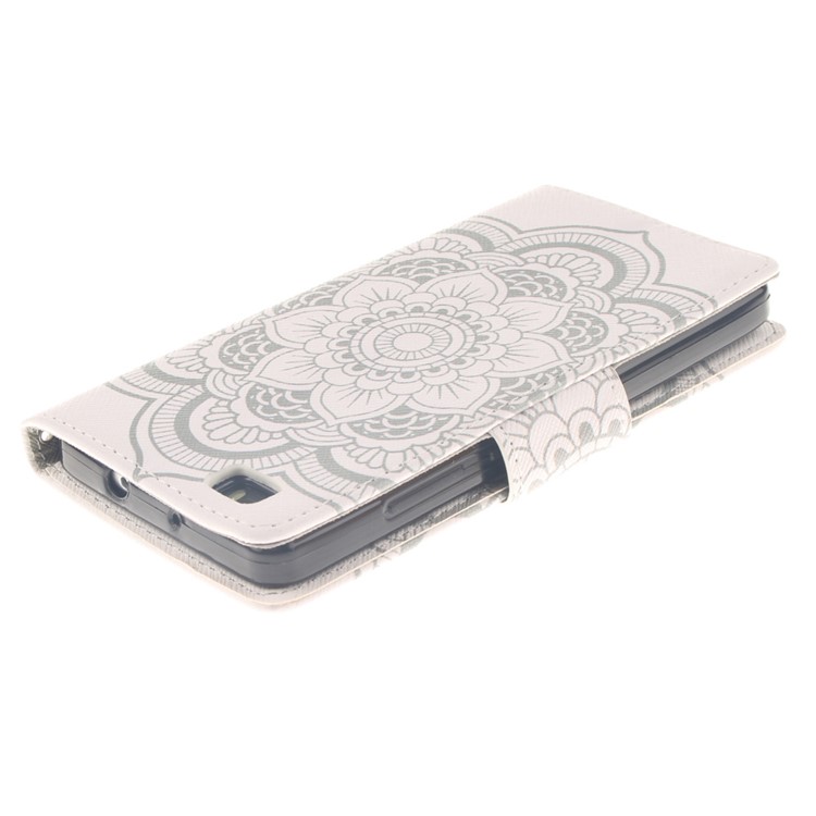 Wallet Leather Case Cover for Huawei Ascend P8 Lite - Flowers Pattern-4