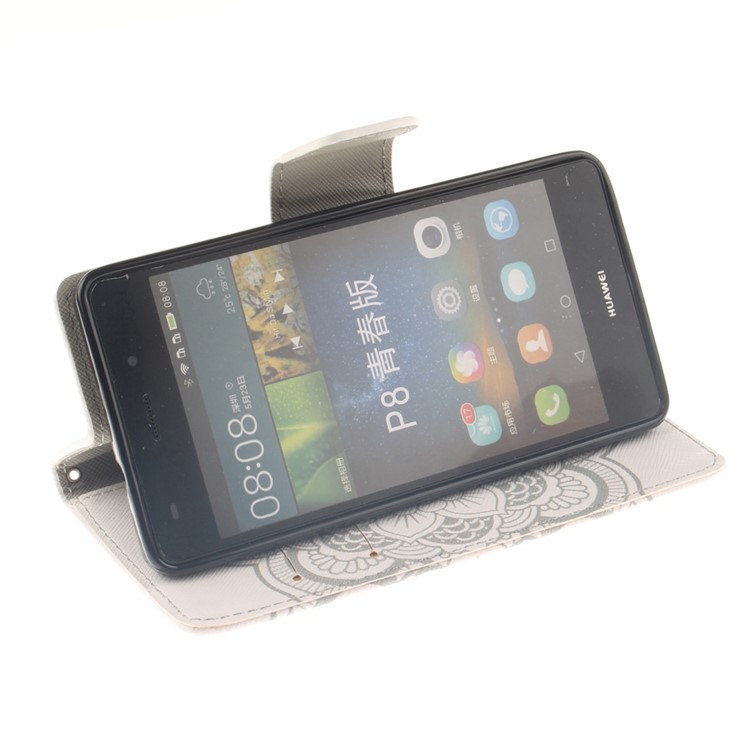Wallet Leather Case Cover for Huawei Ascend P8 Lite - Flowers Pattern-5