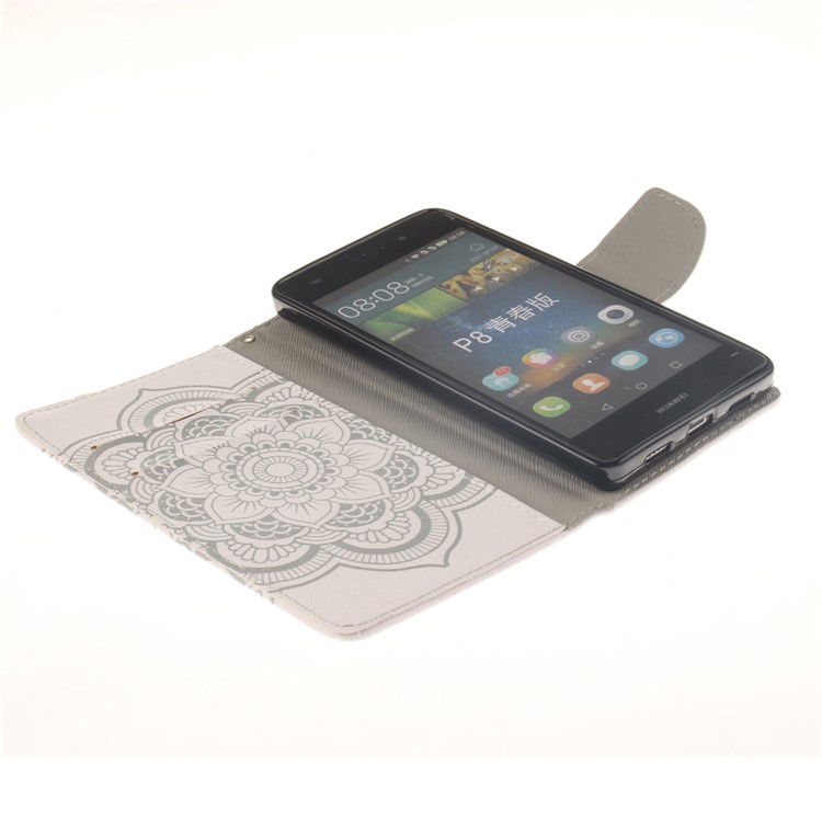 Wallet Leather Case Cover for Huawei Ascend P8 Lite - Flowers Pattern-7