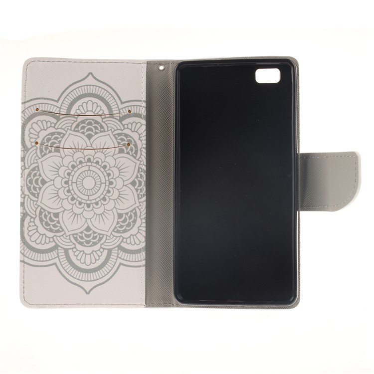 Wallet Leather Case Cover for Huawei Ascend P8 Lite - Flowers Pattern-9