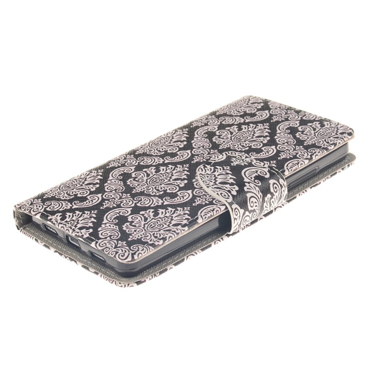 Wallet Leather Magnetic Case for Huawei Ascend P8 Lite - Damask Flowers-3