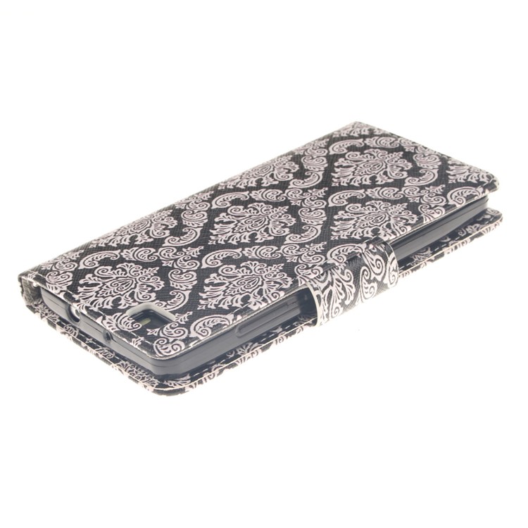 Wallet Leather Magnetic Case for Huawei Ascend P8 Lite - Damask Flowers-4