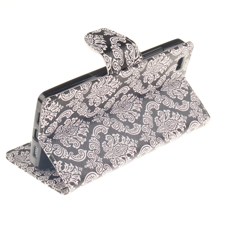 Wallet Leather Magnetic Case for Huawei Ascend P8 Lite - Damask Flowers-6