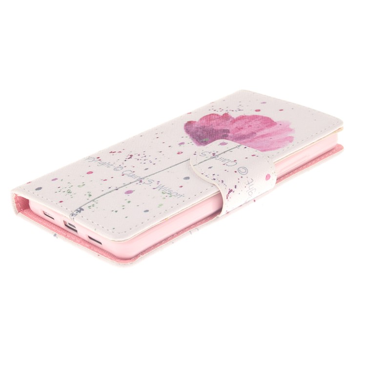 Magnetic Leather Stand Cover for Huawei Ascend P8 Lite - Beautiful Flowers-3