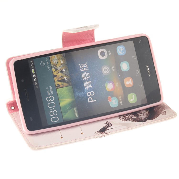 Wallet Leather Stand Case for Huawei Ascend P8 Lite - High-heeled Shoes-5