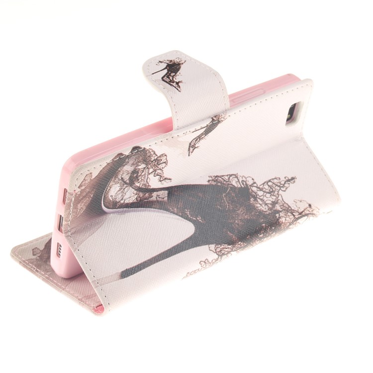 Wallet Leather Stand Case for Huawei Ascend P8 Lite - High-heeled Shoes-6