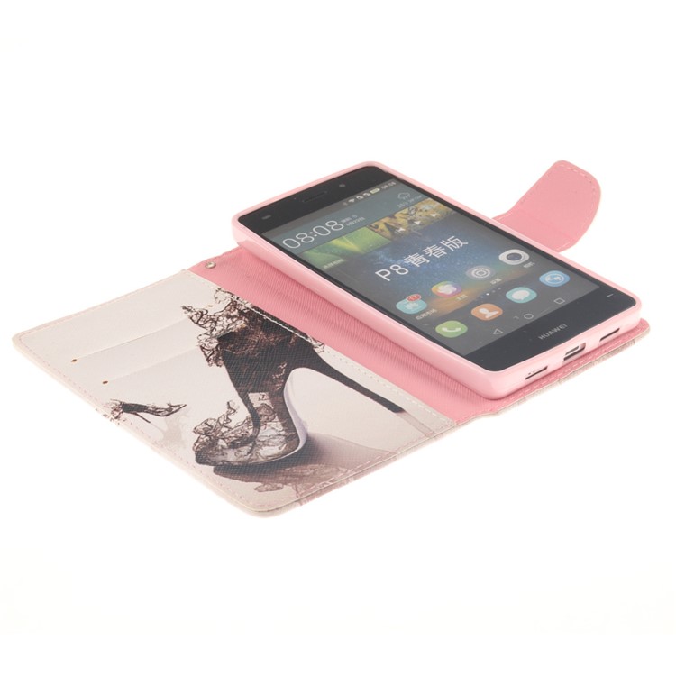 Wallet Leather Stand Case for Huawei Ascend P8 Lite - High-heeled Shoes-7
