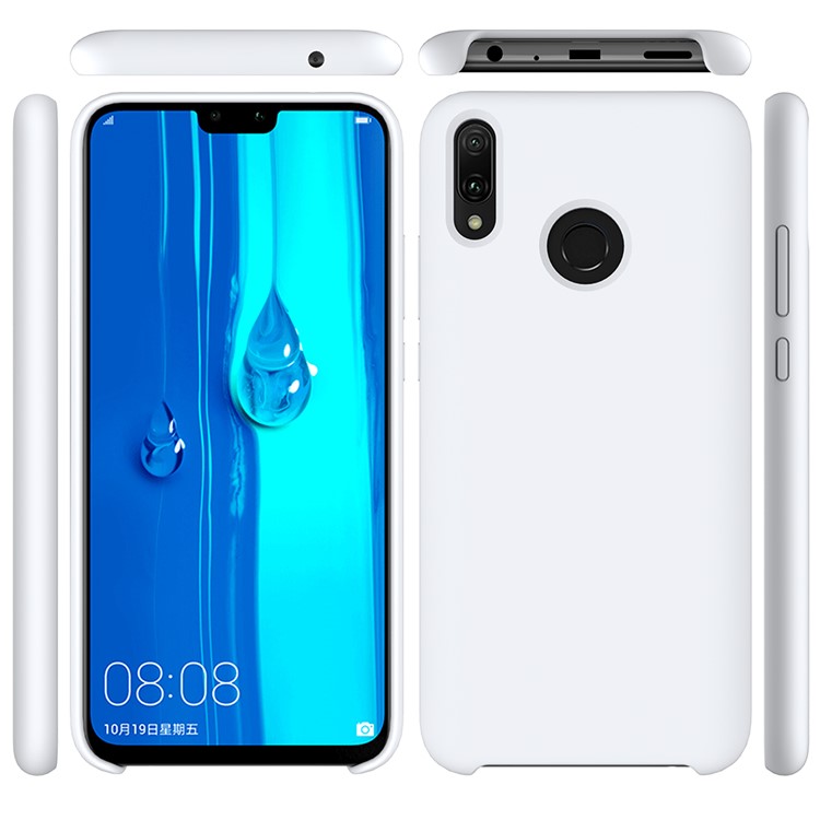 Liquid Silicone Mobile Phone Cover for Huawei Y9 (2019) / Enjoy 9 Plus - White-1