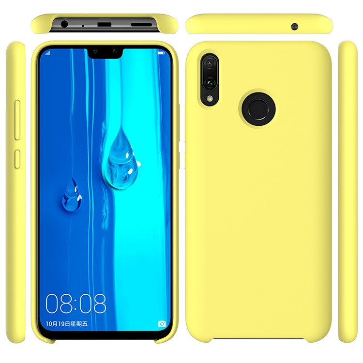 Liquid Silicone Protective Case Accessory for Huawei Y9 (2019) / Enjoy 9 Plus - Yellow-2